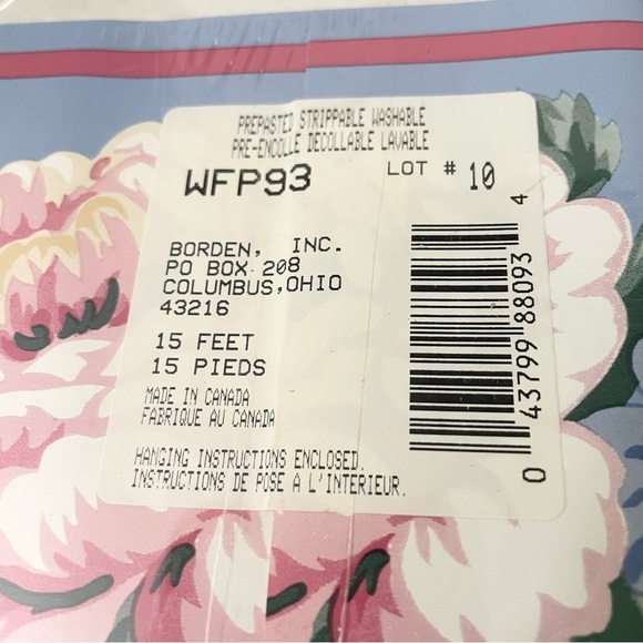Lot of 5 Lady Pepperell Peony Wallpaper Border Borden Home Wall Covering 15 Feet - Picture 9 of 12